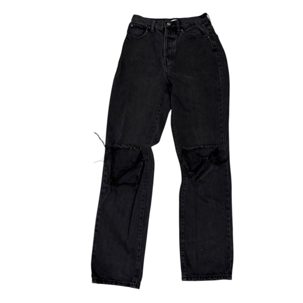 Pacsun Ripped Knee Black Denim‎ Dad Jeans Distressed Grunge Streetwear Style 25